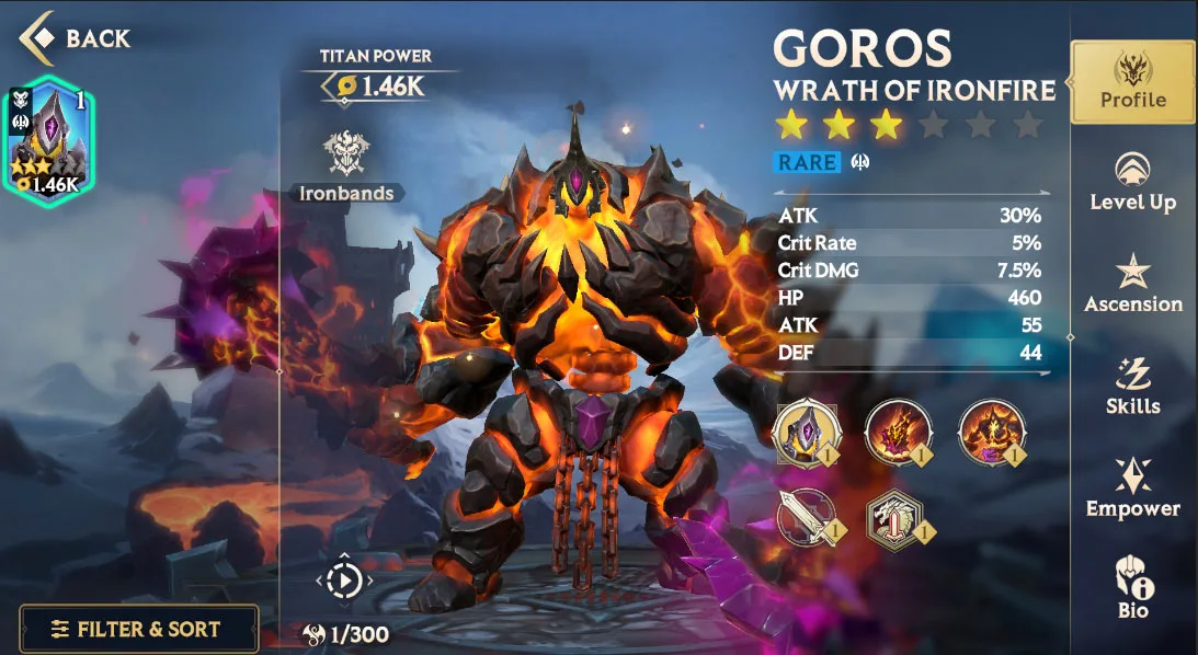 Titan Stats & Parameters – Faction