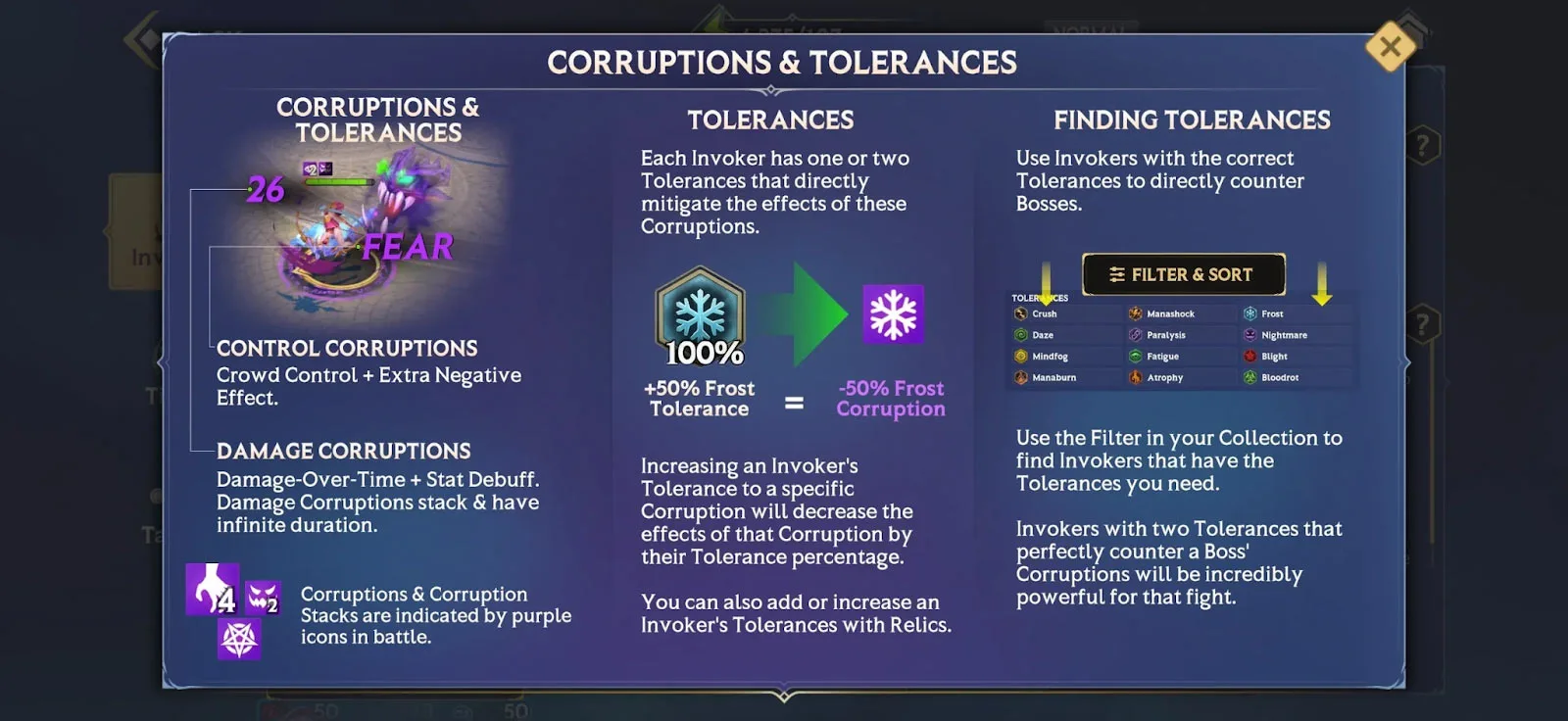 Corruptions and Tolerances – Boss Corruptions