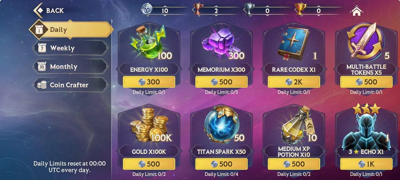 Arena Coins and The Bazaar