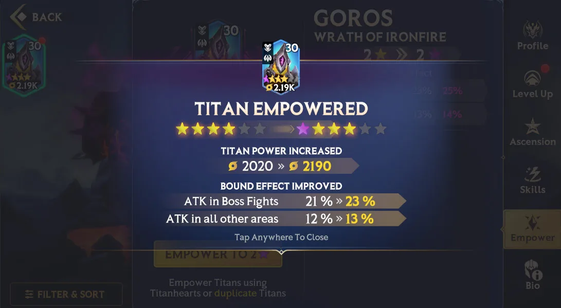Upgrading Titans – Empowerment