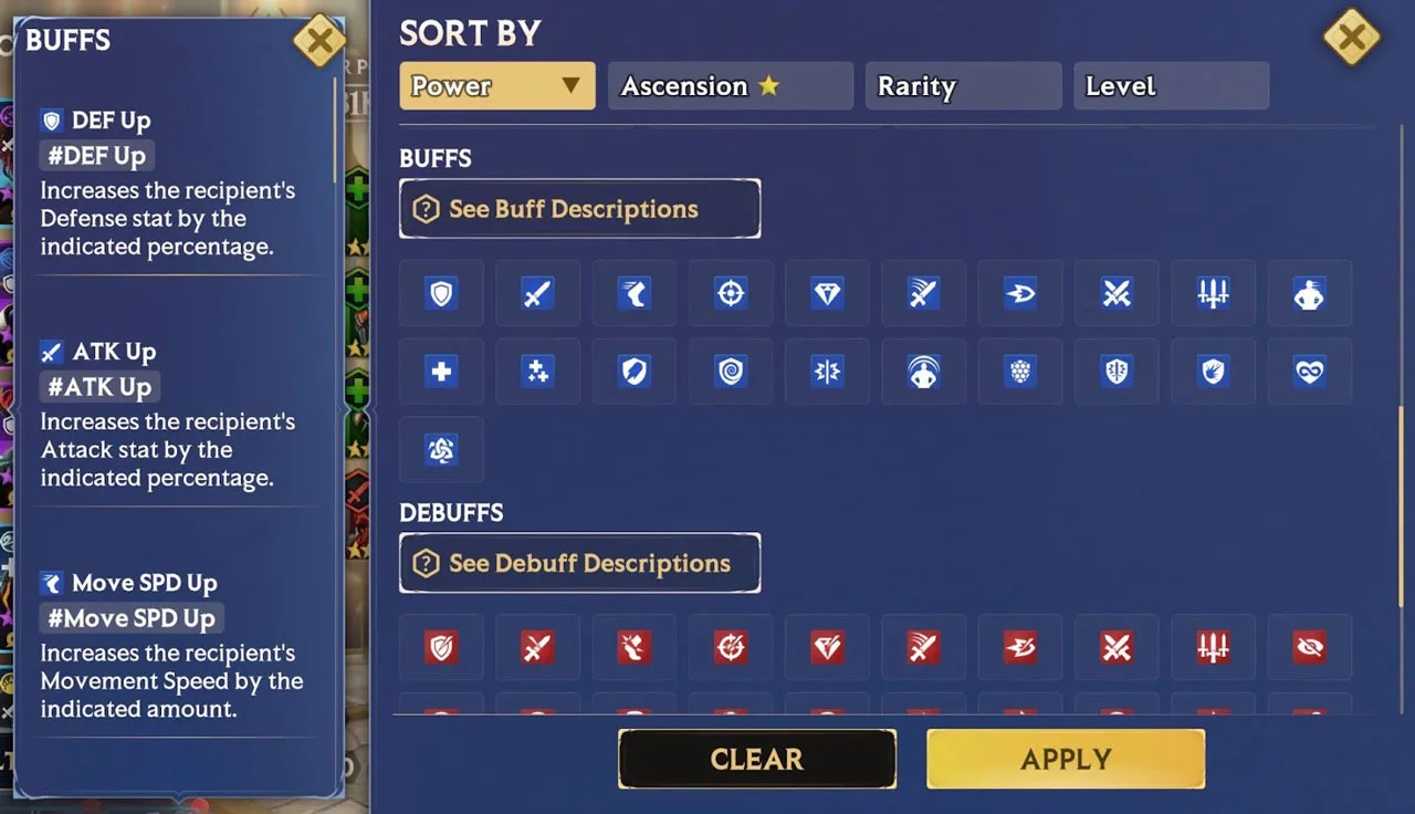 Buffs, Debuffs, and Instant Effects – Buffs