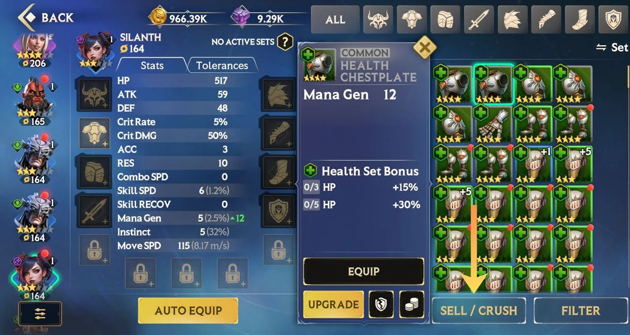 Crushing and Selling Relics