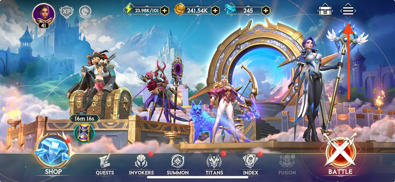 How do I find my Session Report in Invokers: Titan Legacy?