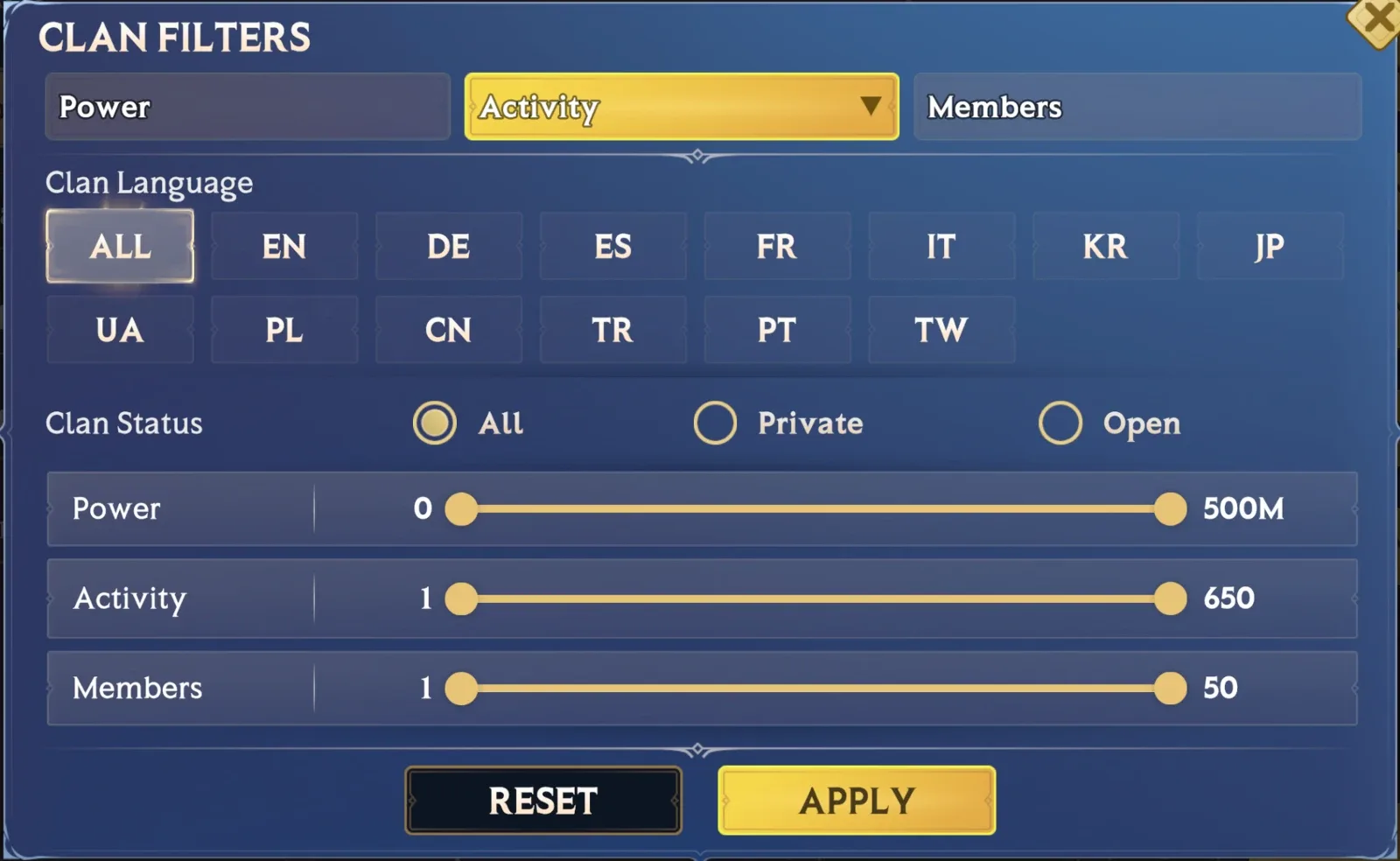Clans – Joining A Clan