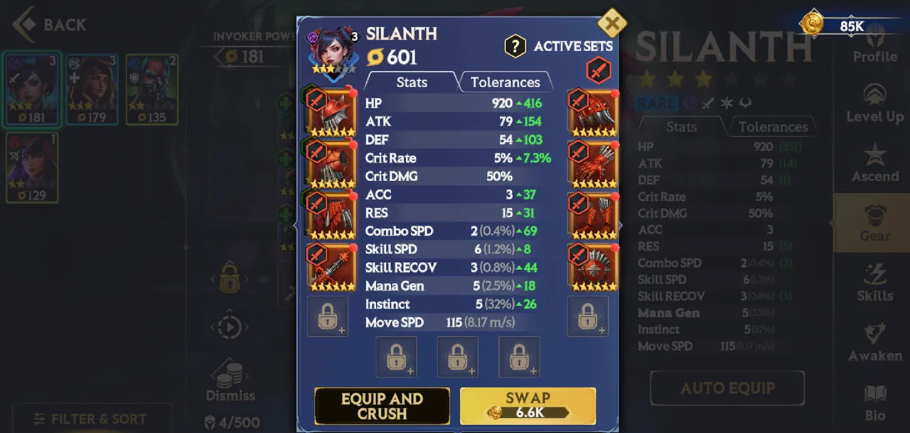 Equipping Relics